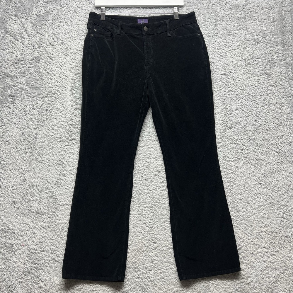 NYDJ Not Your Daughters Jeans Black Velveteen Bootcut Pants Women 16P Lift‎ Tuck